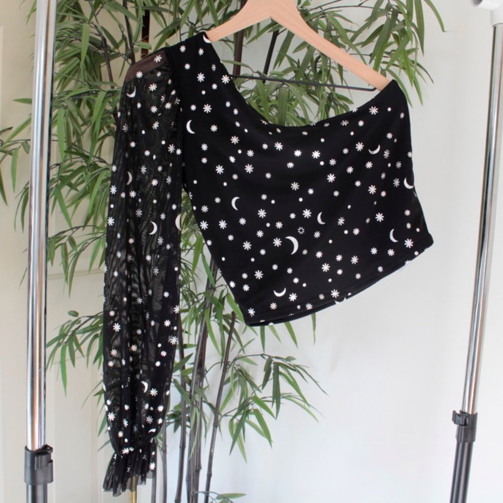 Blackmilk Twinkle in My Eye One Shoulder Top Sz L